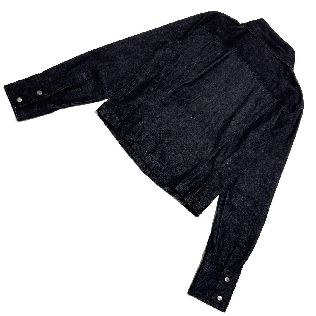 美品　グッチ デニムジャケット ブラック　コットン100%　サイズ42