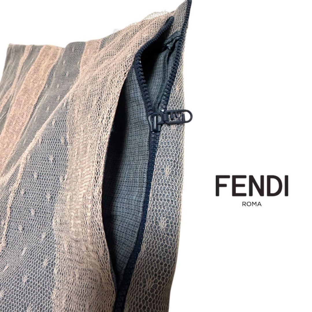 【美品】FENDIフェンディ22SSチュールドット サイドZIP ショートパンツ