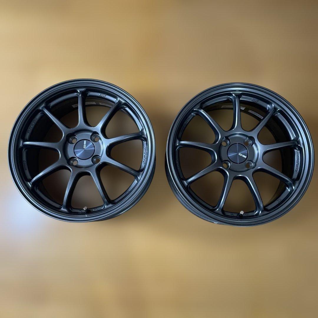 エンケイホイール16インチ7j4穴PCD100 インセット45.PF09.2本