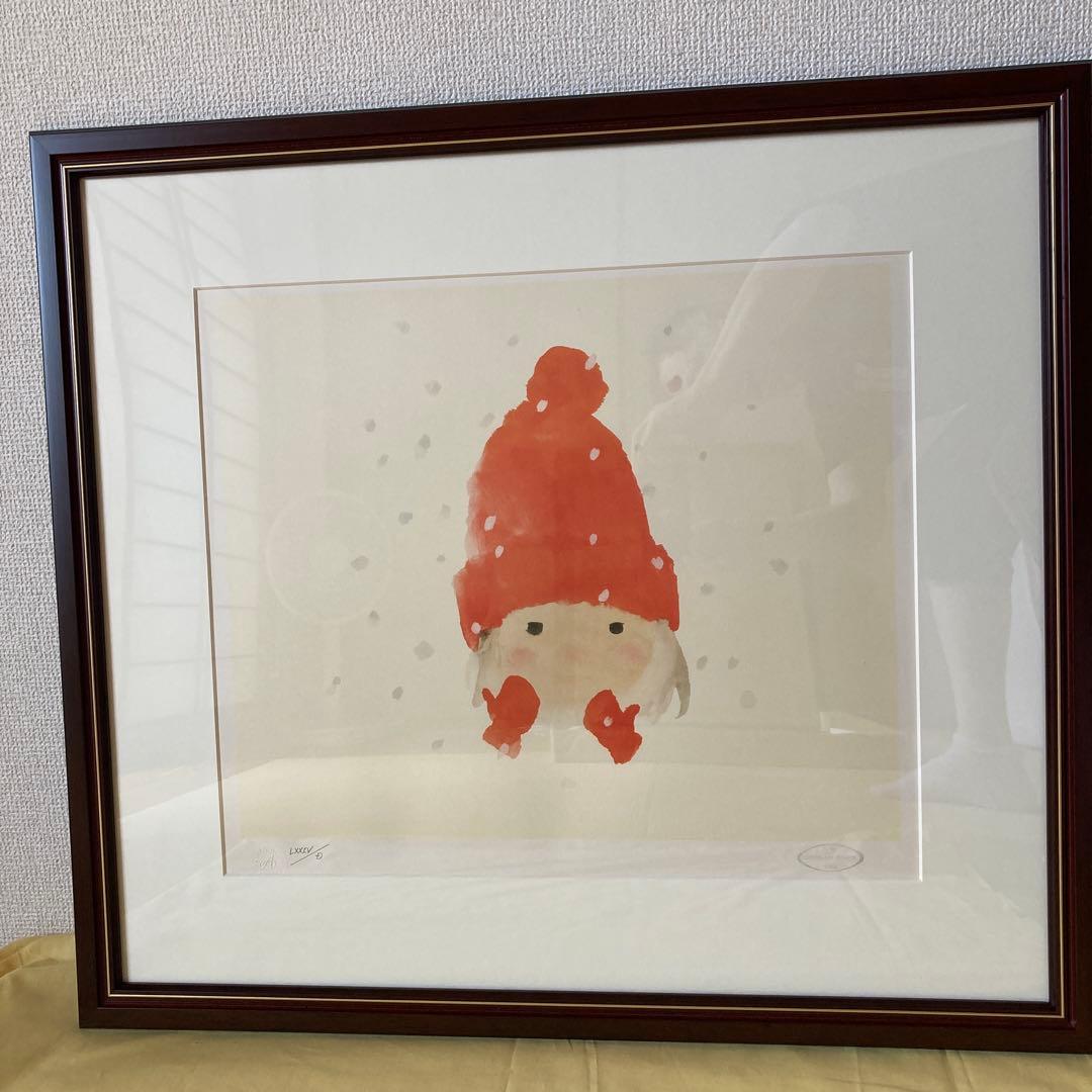 いわさきちひろ「赤い毛糸帽の少女」