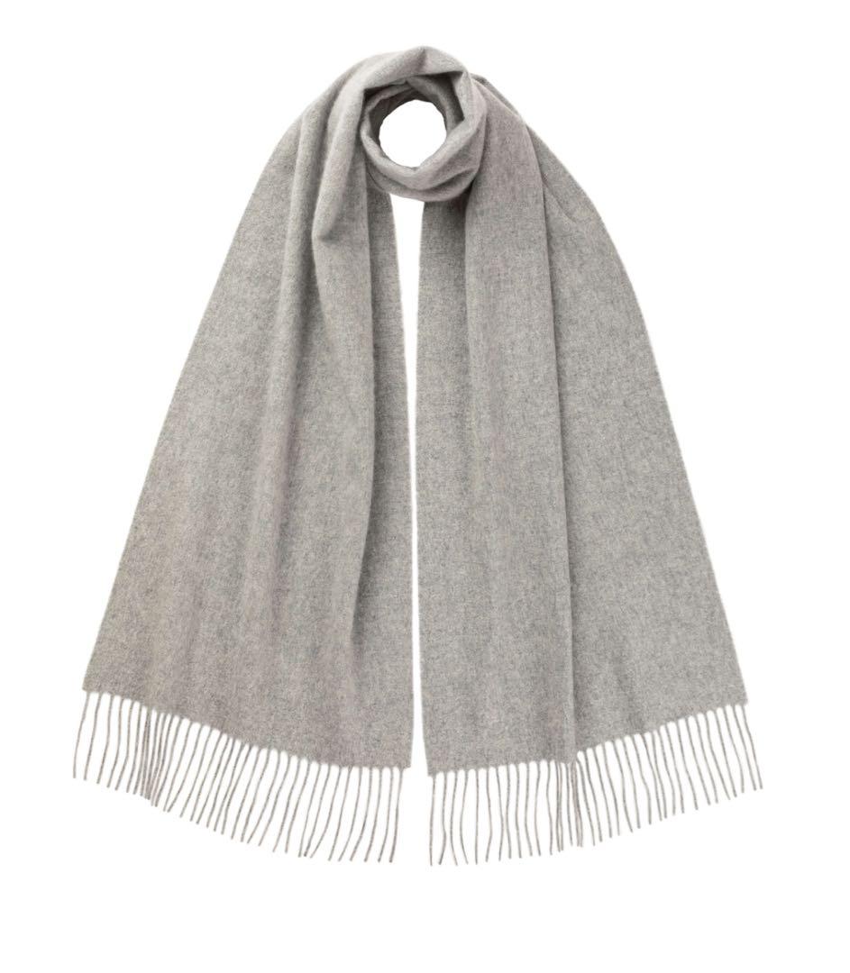 未使用✨ジョンストンズ カシミアストール 大判 ライトグレー