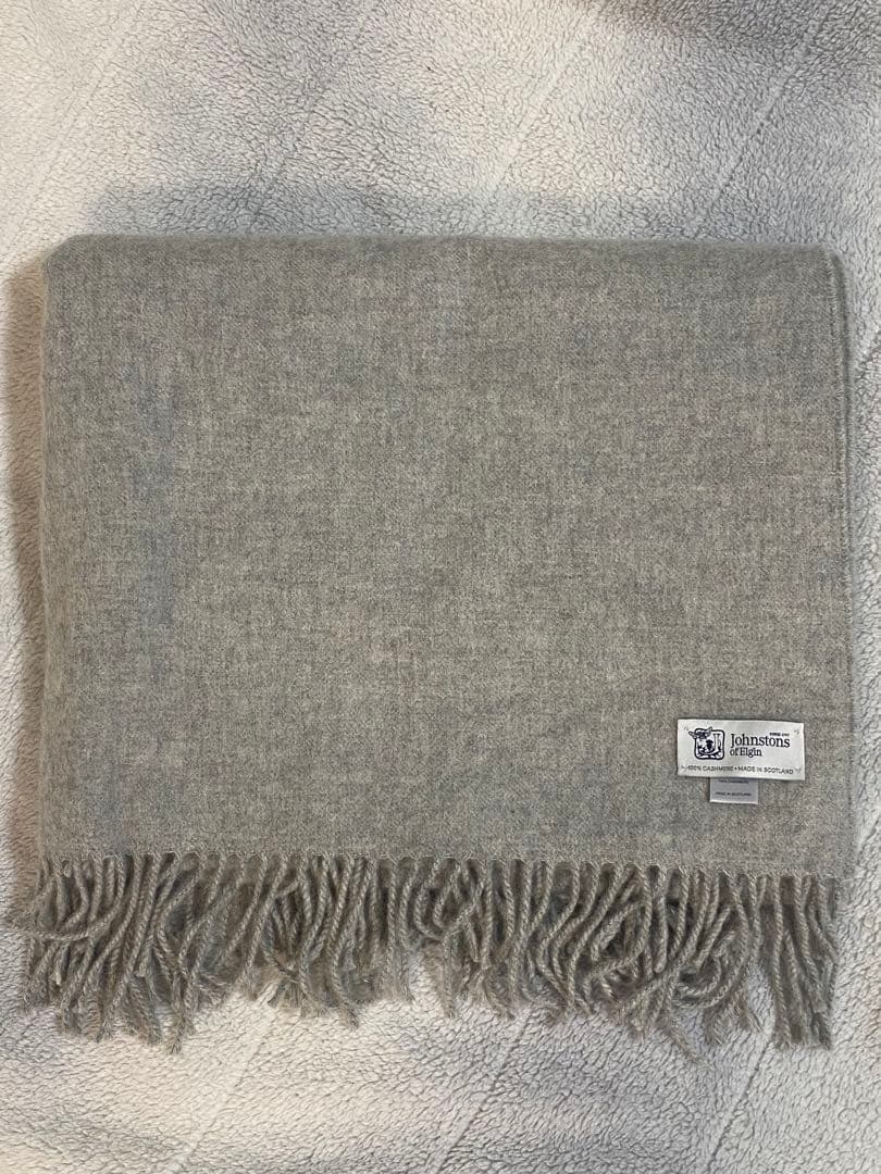 未使用✨ジョンストンズ カシミアストール 大判 ライトグレー