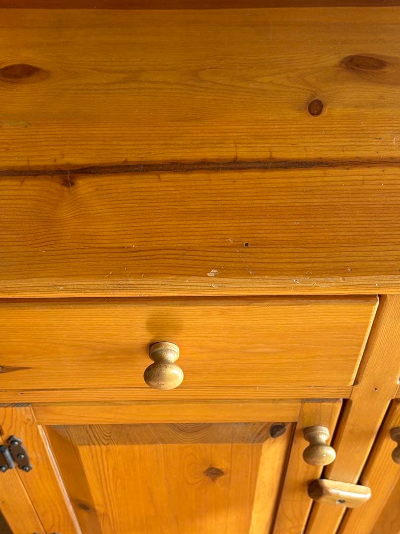 無垢材カントリーカップボード食器棚 k factory アントステラ系　送料込み