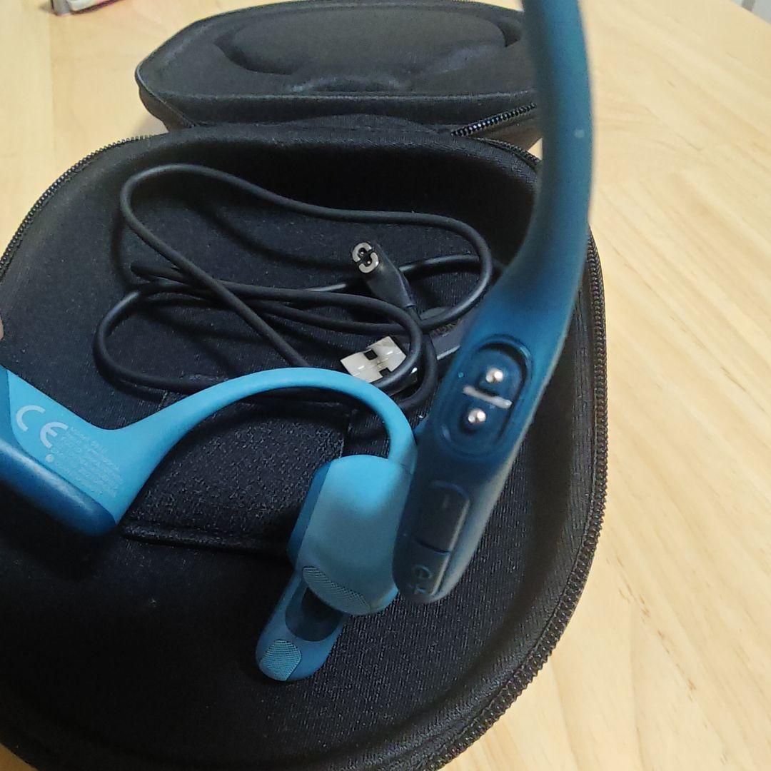 极美品 Shokz s810pro 骨伝導イヤホン 青 収納ケース付き