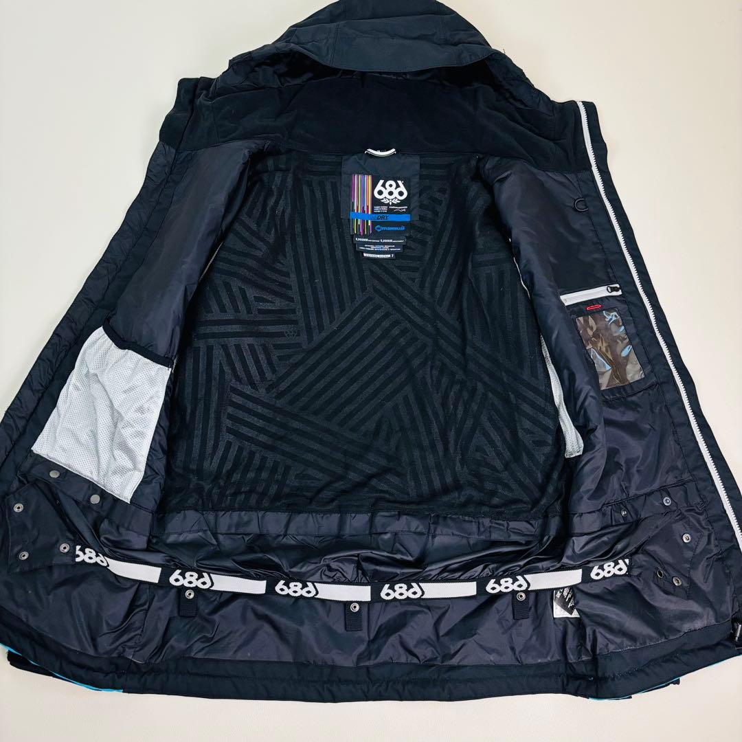 2470【極美品】686 スノボウェア 上下セット ジャケット パンツ 紫黒白青