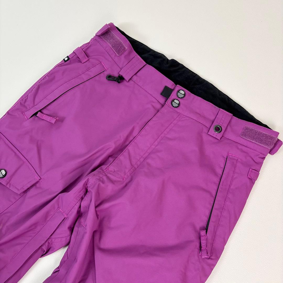 2470【極美品】686 スノボウェア 上下セット ジャケット パンツ 紫黒白青