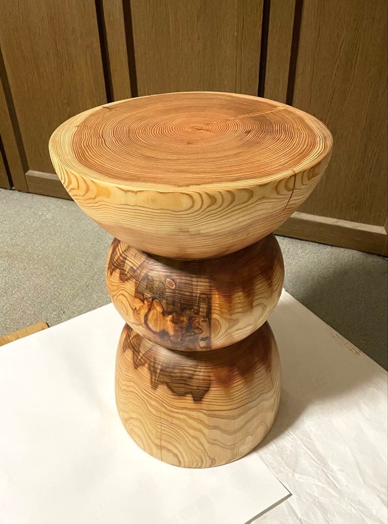 丸太　スツール　サイドテーブル フラワースタンド