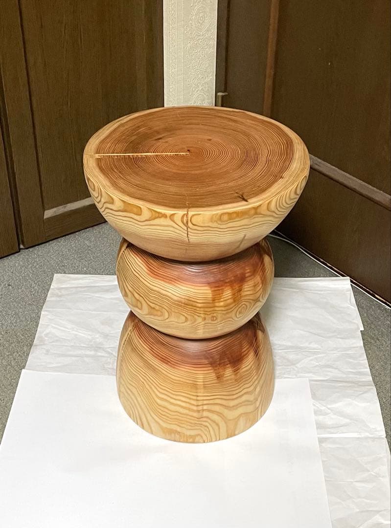丸太　スツール　サイドテーブル フラワースタンド