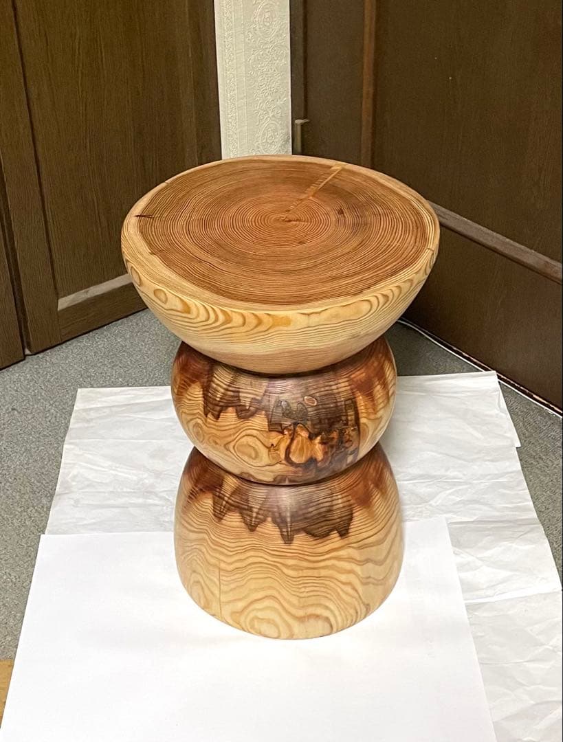 丸太　スツール　サイドテーブル フラワースタンド