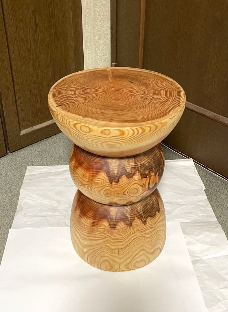 丸太　スツール　サイドテーブル フラワースタンド