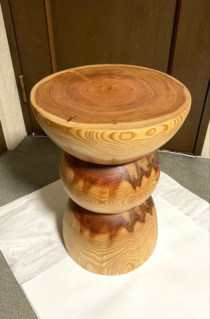 丸太　スツール　サイドテーブル フラワースタンド