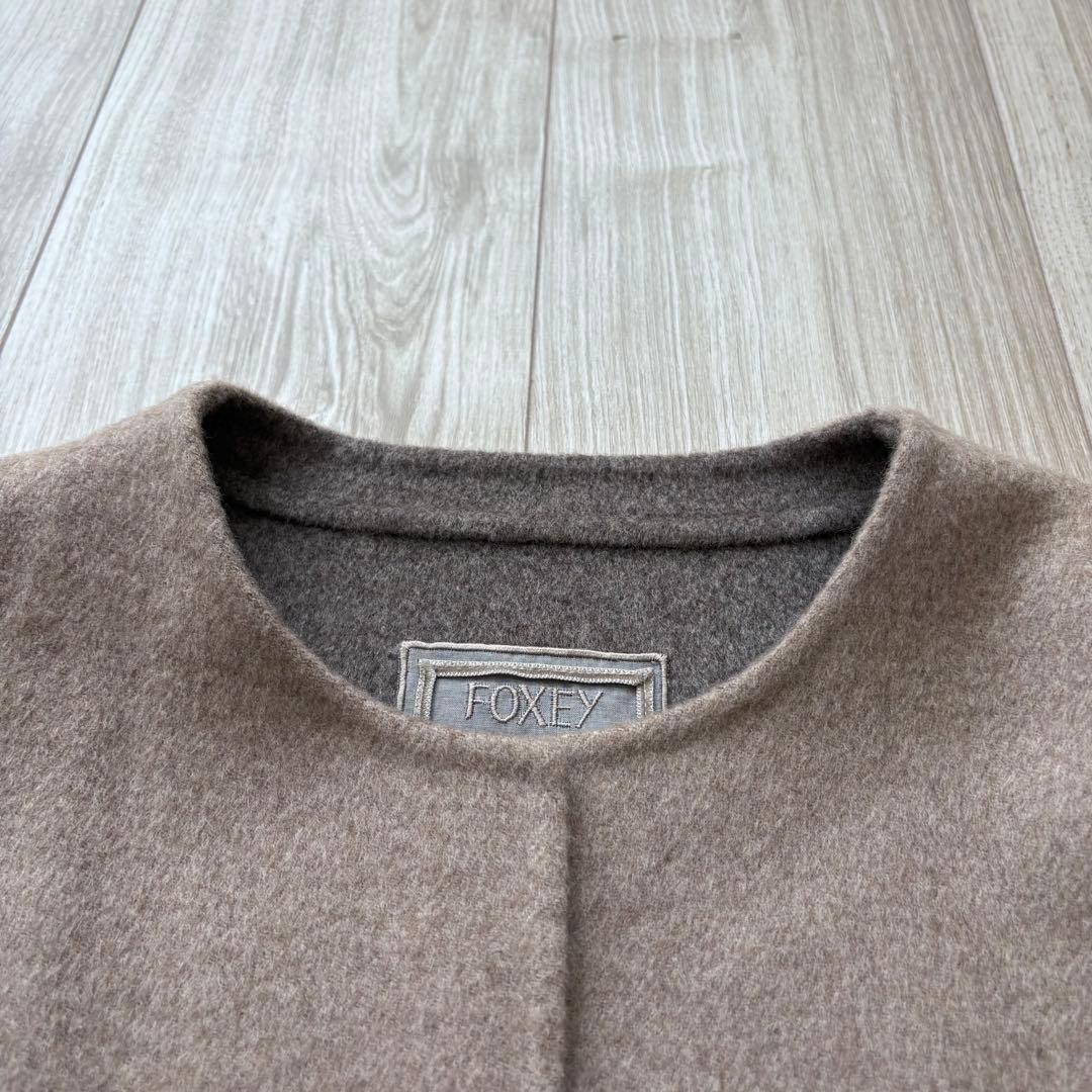 【極美品】FOXEY BOUTIQUE 現行 カシミヤ100% リバーコート L