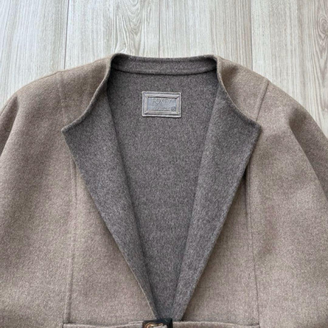 【極美品】FOXEY BOUTIQUE 現行 カシミヤ100% リバーコート L