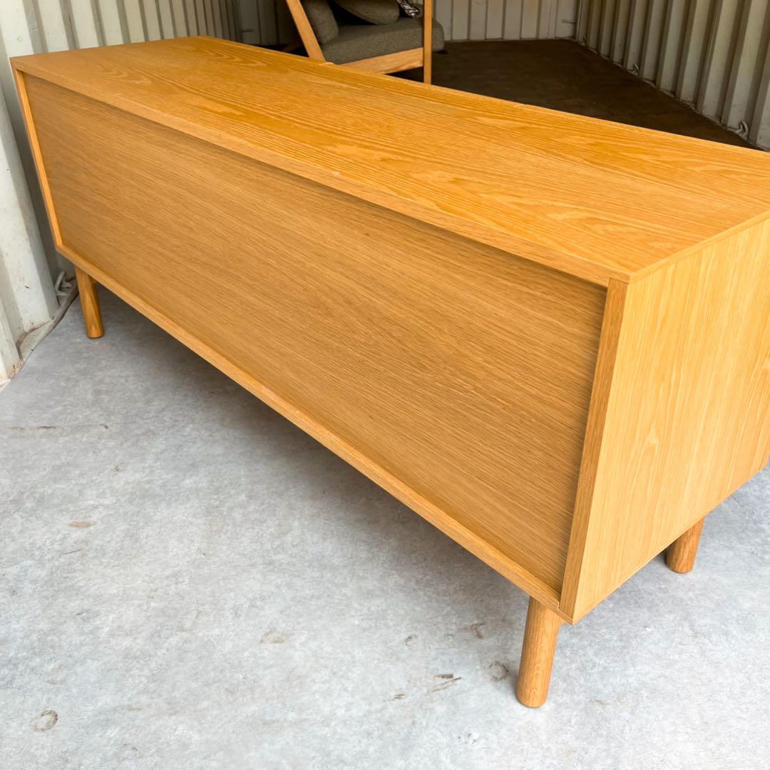 取付無料！イデー スティルト サイドボードL 北欧風ナチュラルローボード TV台