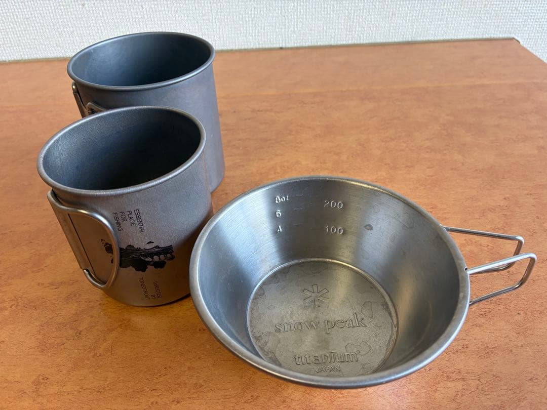  peak チタン製マグカップ シェラカップ　セット　300 450