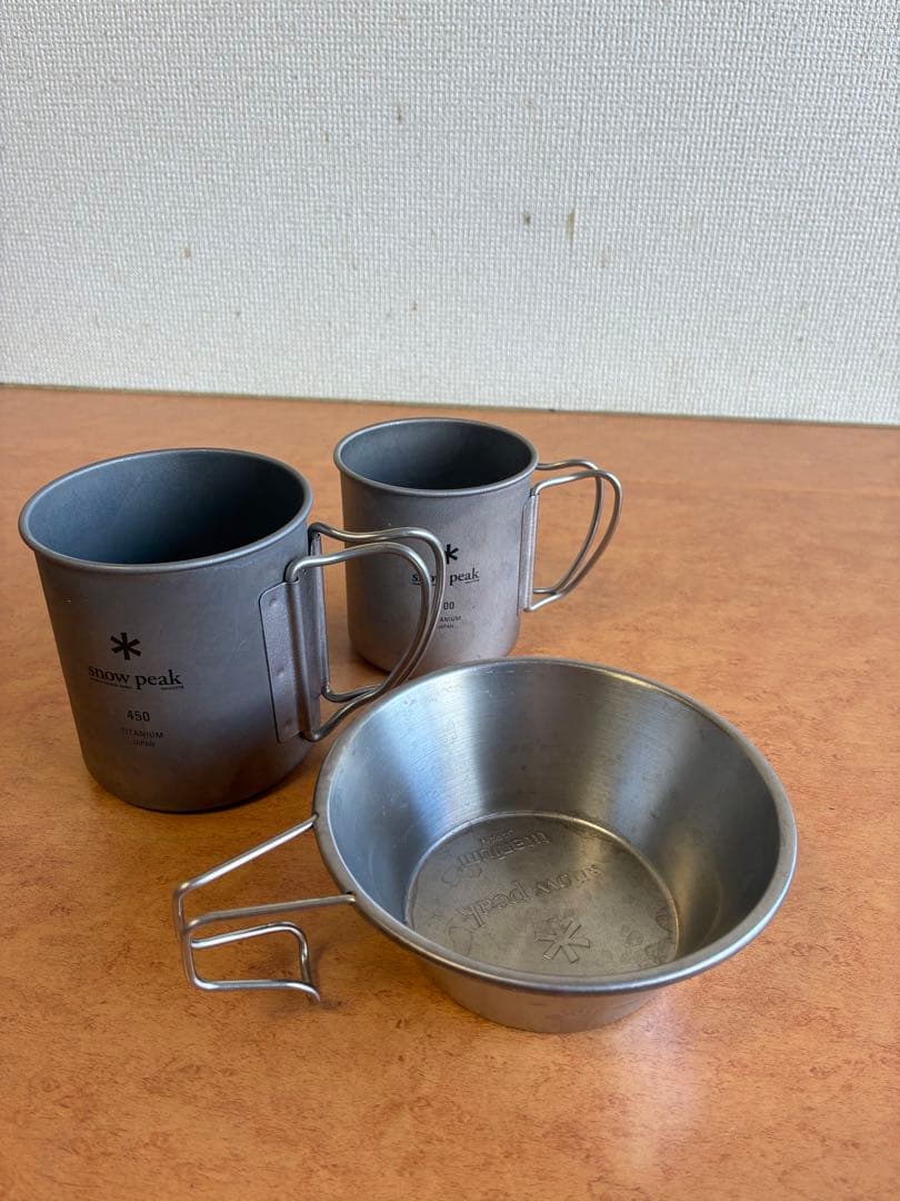  peak チタン製マグカップ シェラカップ　セット　300 450
