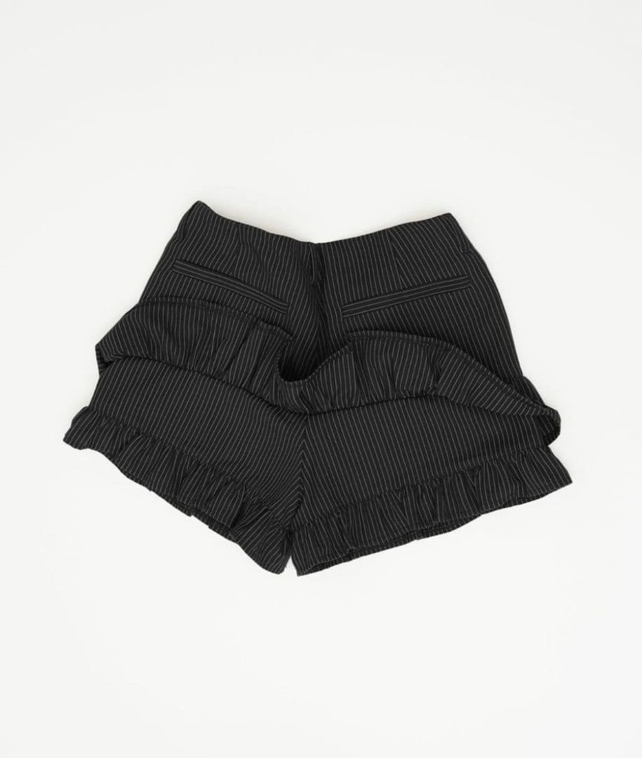 ピンストライプ☆ティアードショートパンツ　ブラック