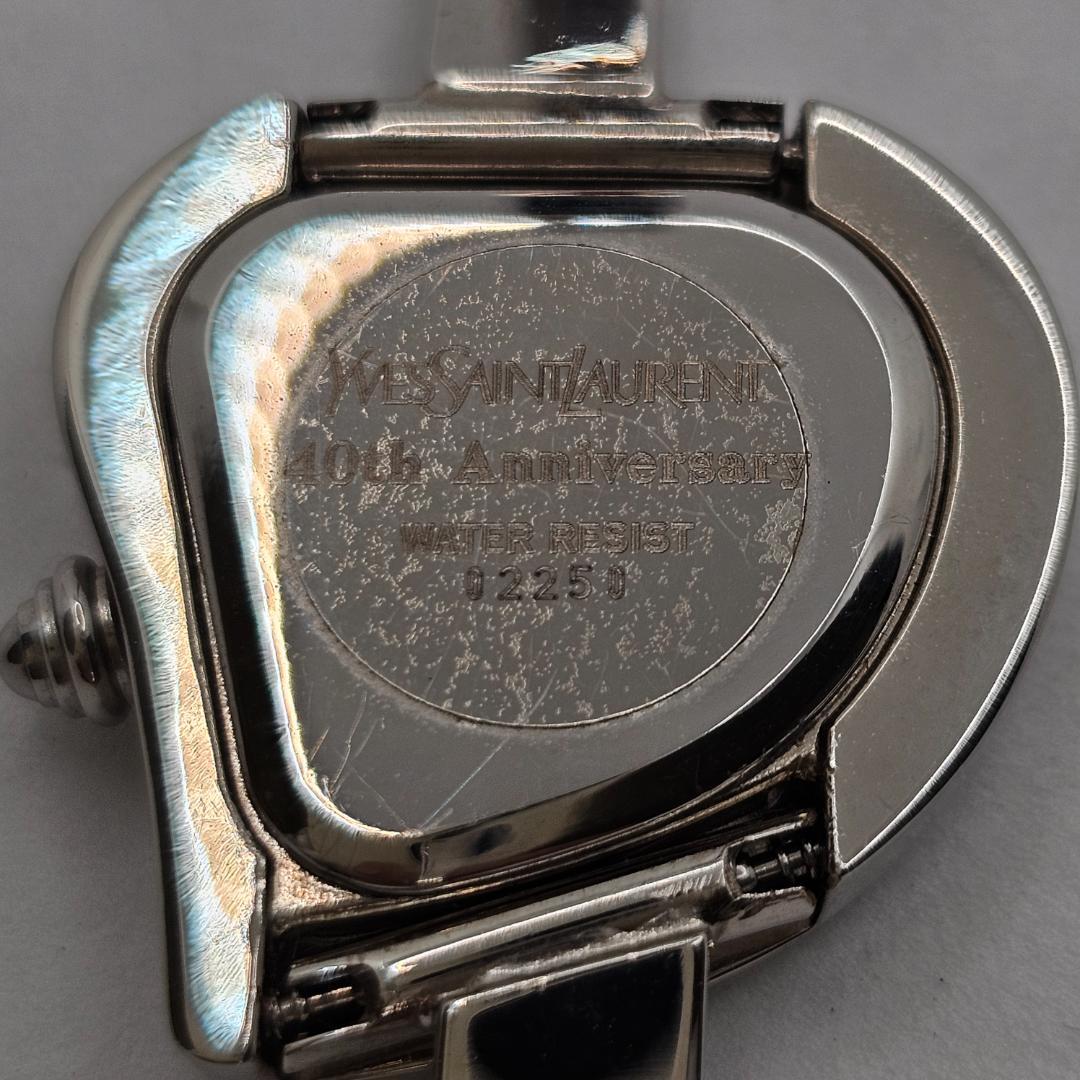 【希少】 YSL 40周年記念 ハート型 バングルウォッチ 稼働品