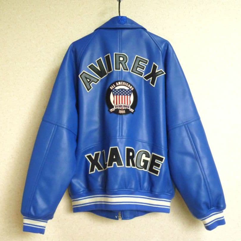 mm　AVIREX　アヴィレックス　X-LARGE　レザースタジャン　L