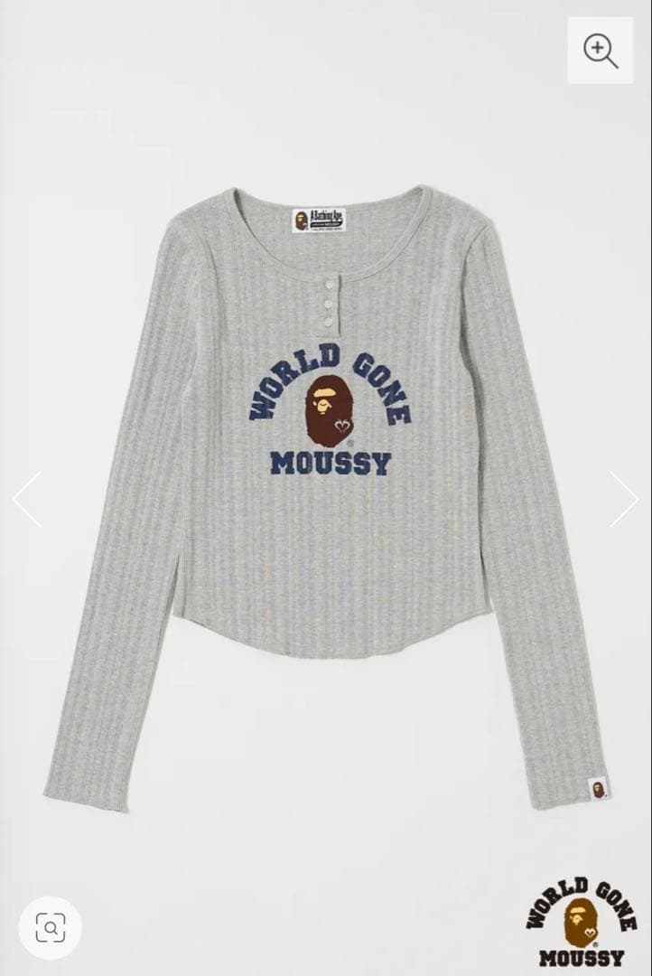 トップス MOUSSY A BATHING APE COLLEGE PATCH TEE