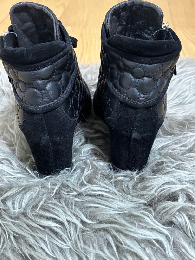 xxrainyxx ルコラインブラックハイカットブーツウェッジヒール