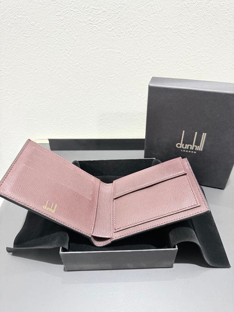 dunhill ダンヒル 二つ折り財布 黒 レザー