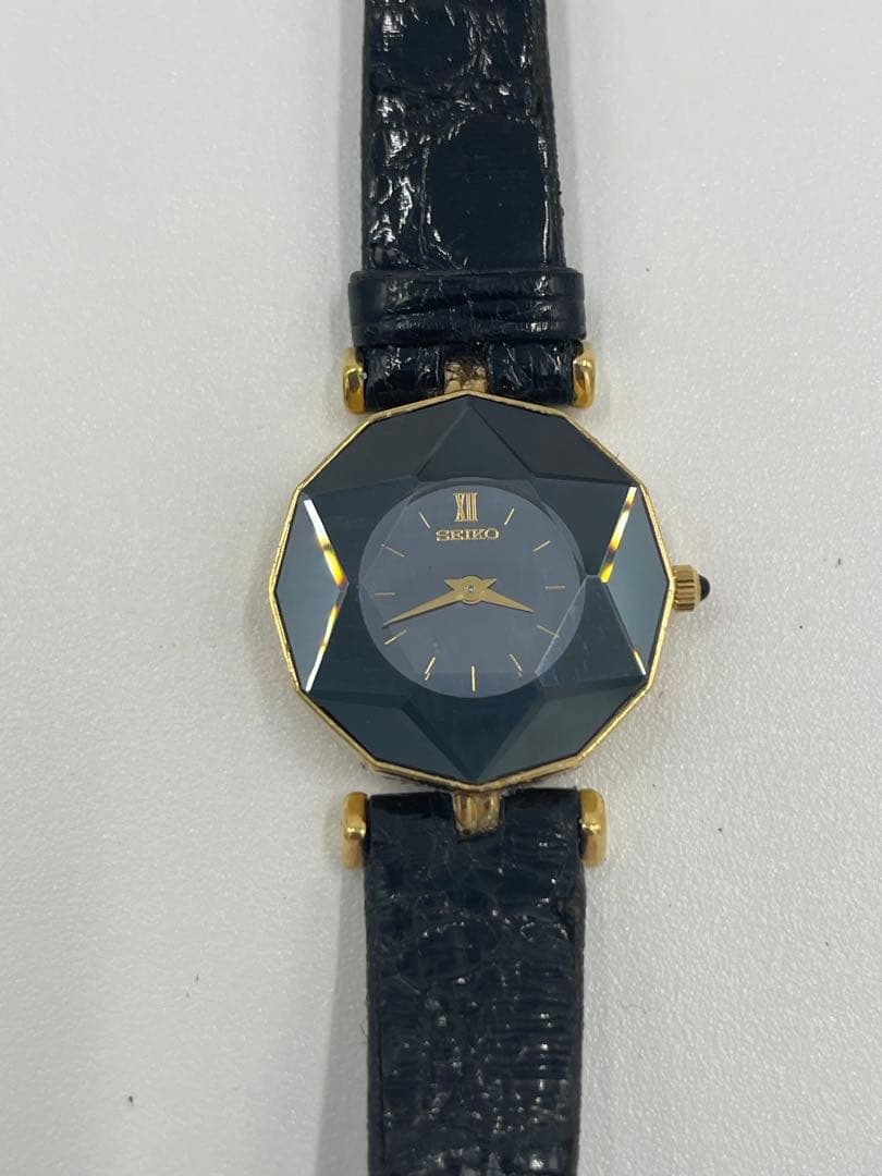 SEIKO レディース 腕時計 クオーツ ブラック×ゴールド 動作未確認 現状品