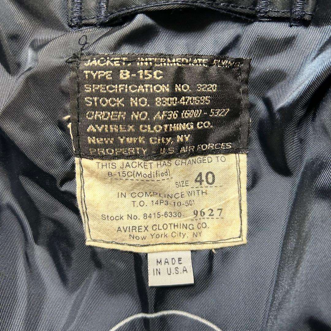 AVIREX B-15C MOD MA-1 usa製 フライトジャケット