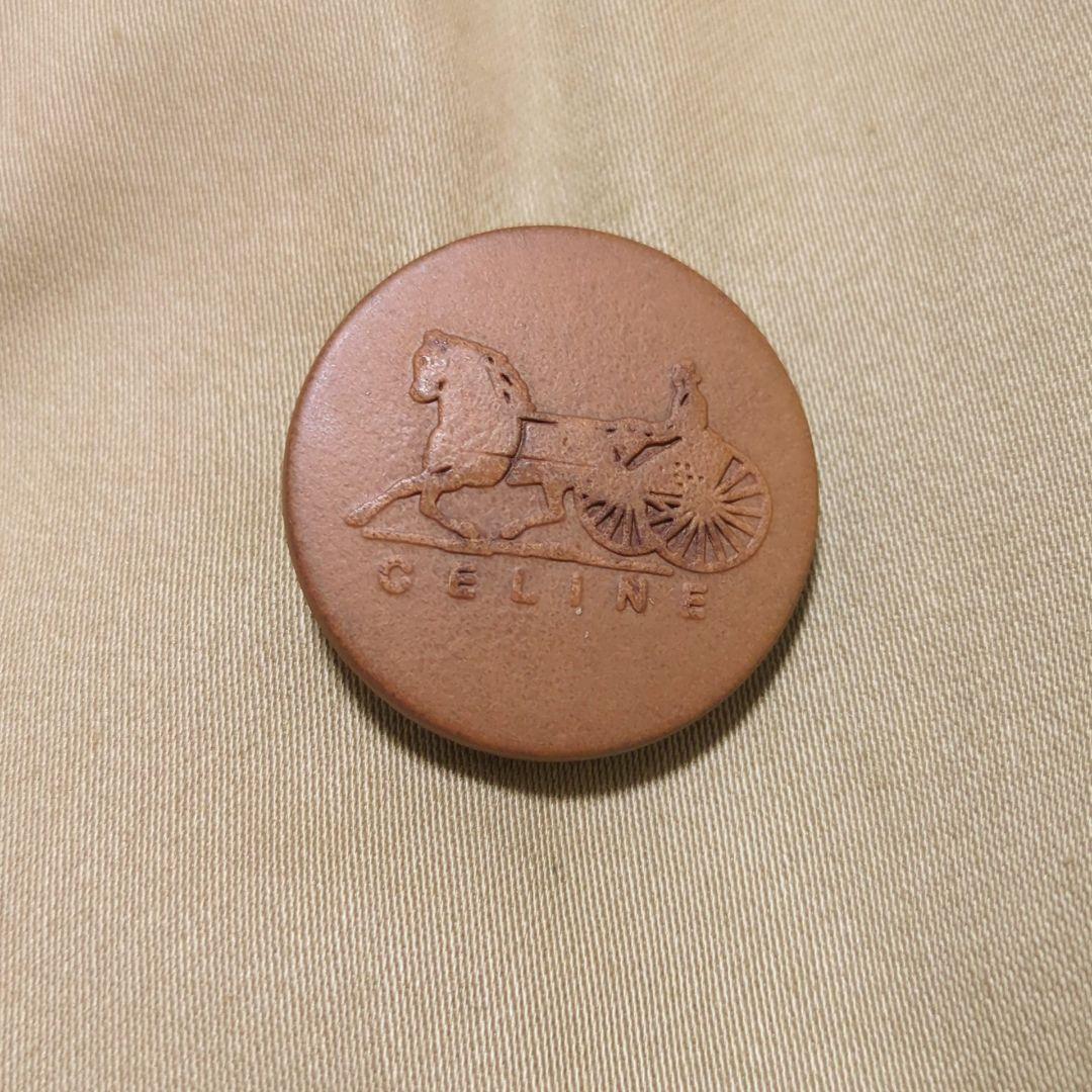 CELINE◆ホースボタン 裏地チェック トレンチコート ベージュ 34