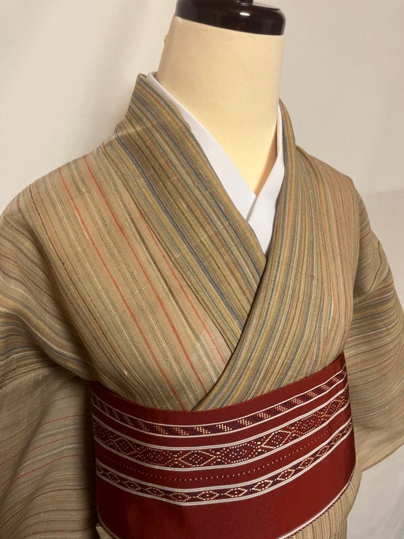 【国宝品】●沖縄県伝統工芸品●【八重山上布】●苧麻●かすり●紬●着物