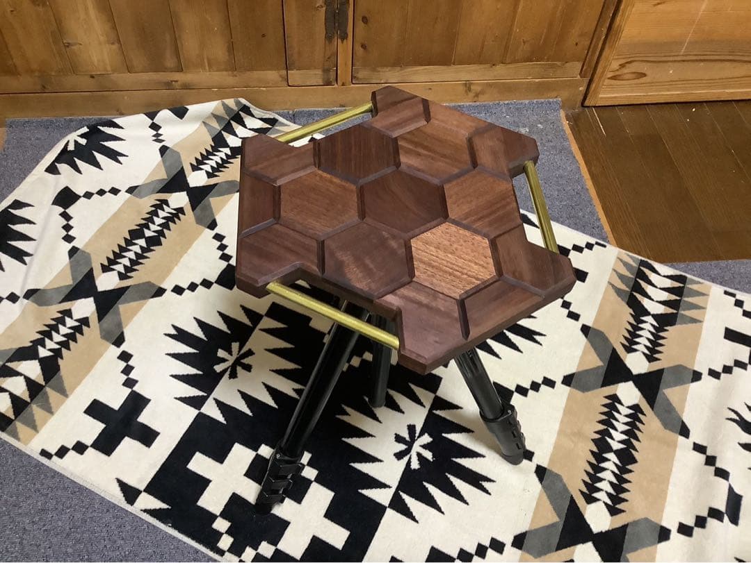 ヘキサゴンテーブル天板三脚テーブルヘキサゴン126ウォールナット