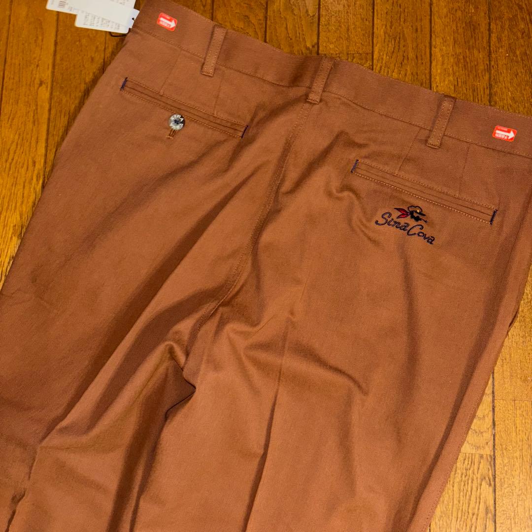 新品、オーバーサイズ、シナコバ　パンツ　サイズ3L 92、明るいブラウン