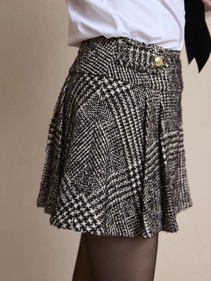 2025ss 新作　ツイードタックミニスカート　EIMY ISTOIRE