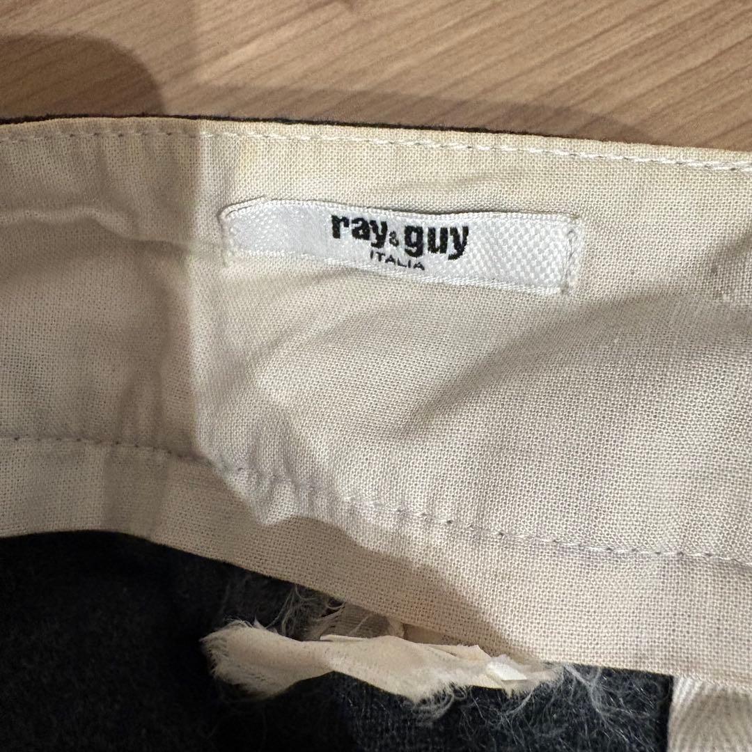 希少 ray&guy 2タック ワイドスラックス ウール サイドアジャスター