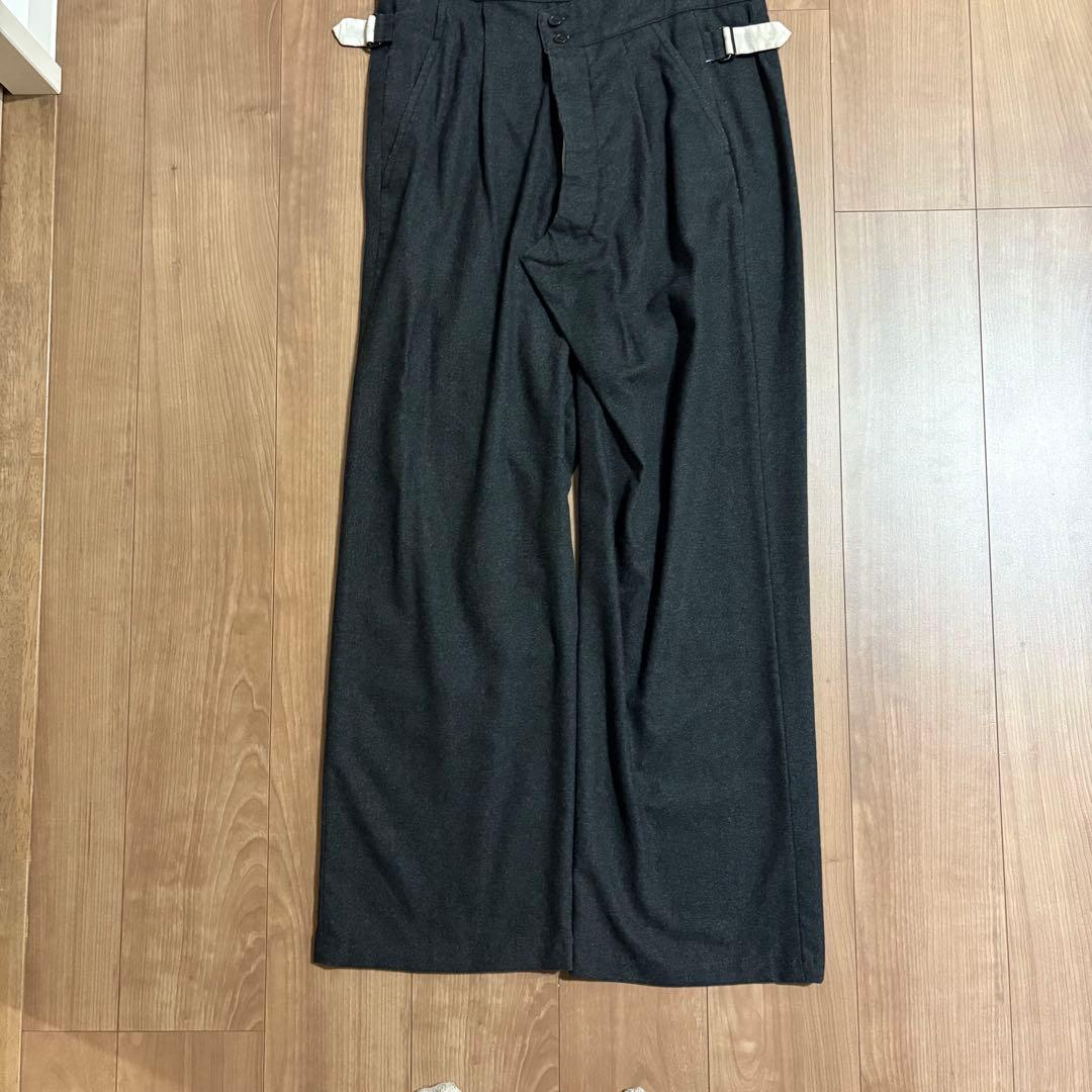 希少 ray&guy 2タック ワイドスラックス ウール サイドアジャスター