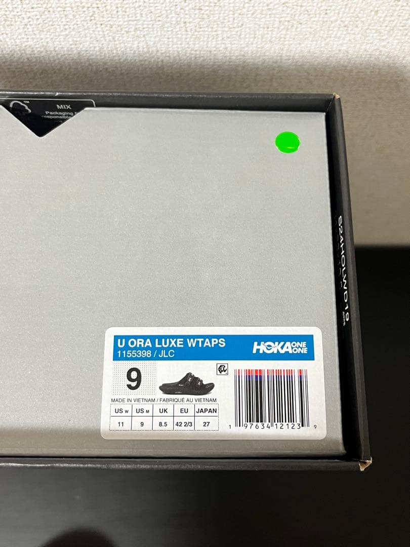 【極美品】WTAPS × Hoka Ora Luxe \"Black\" 27cm