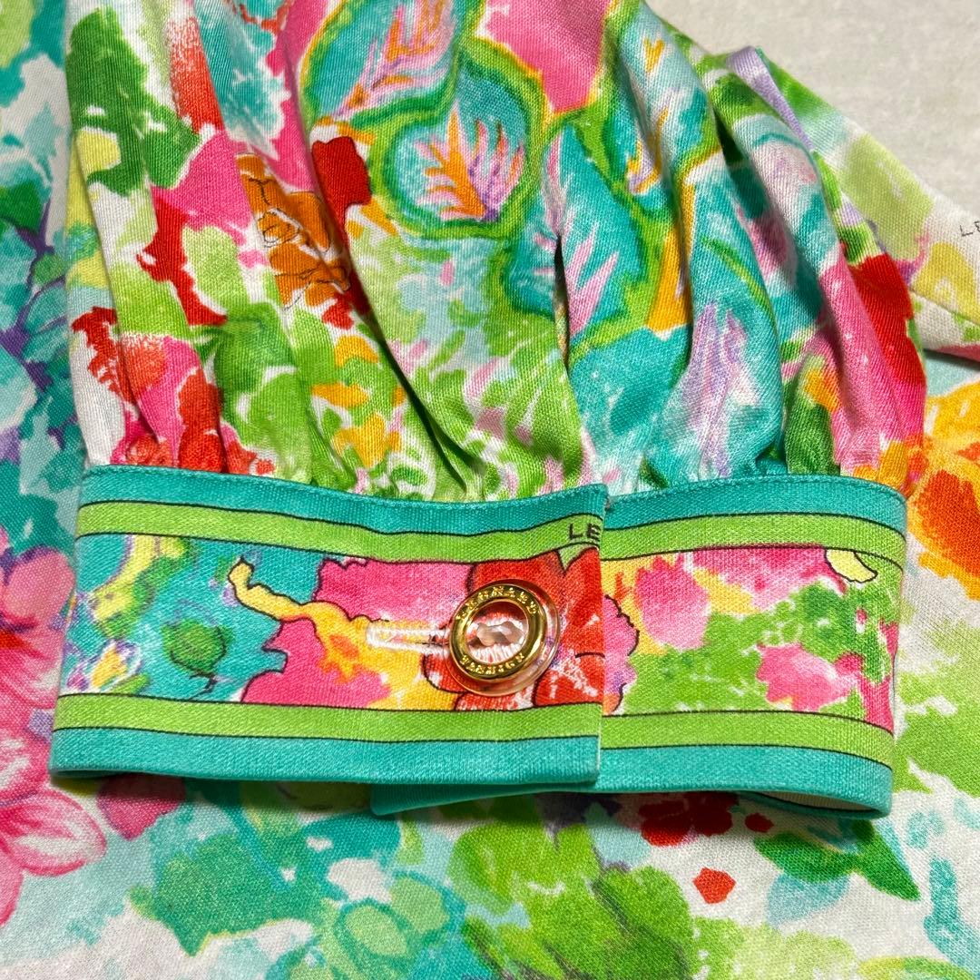 LEONARD 花柄 コットン ワンピース L 手洗い可