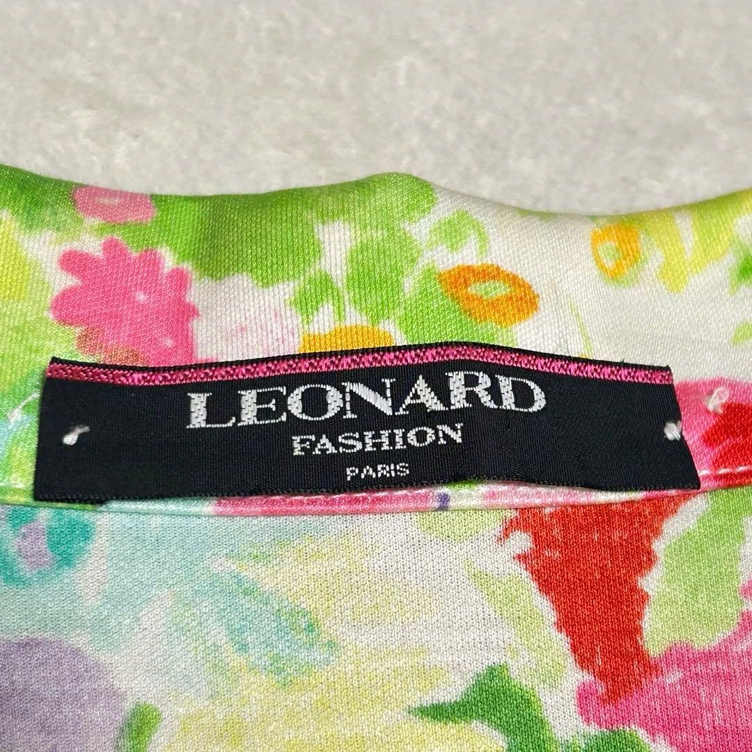 LEONARD 花柄 コットン ワンピース L 手洗い可