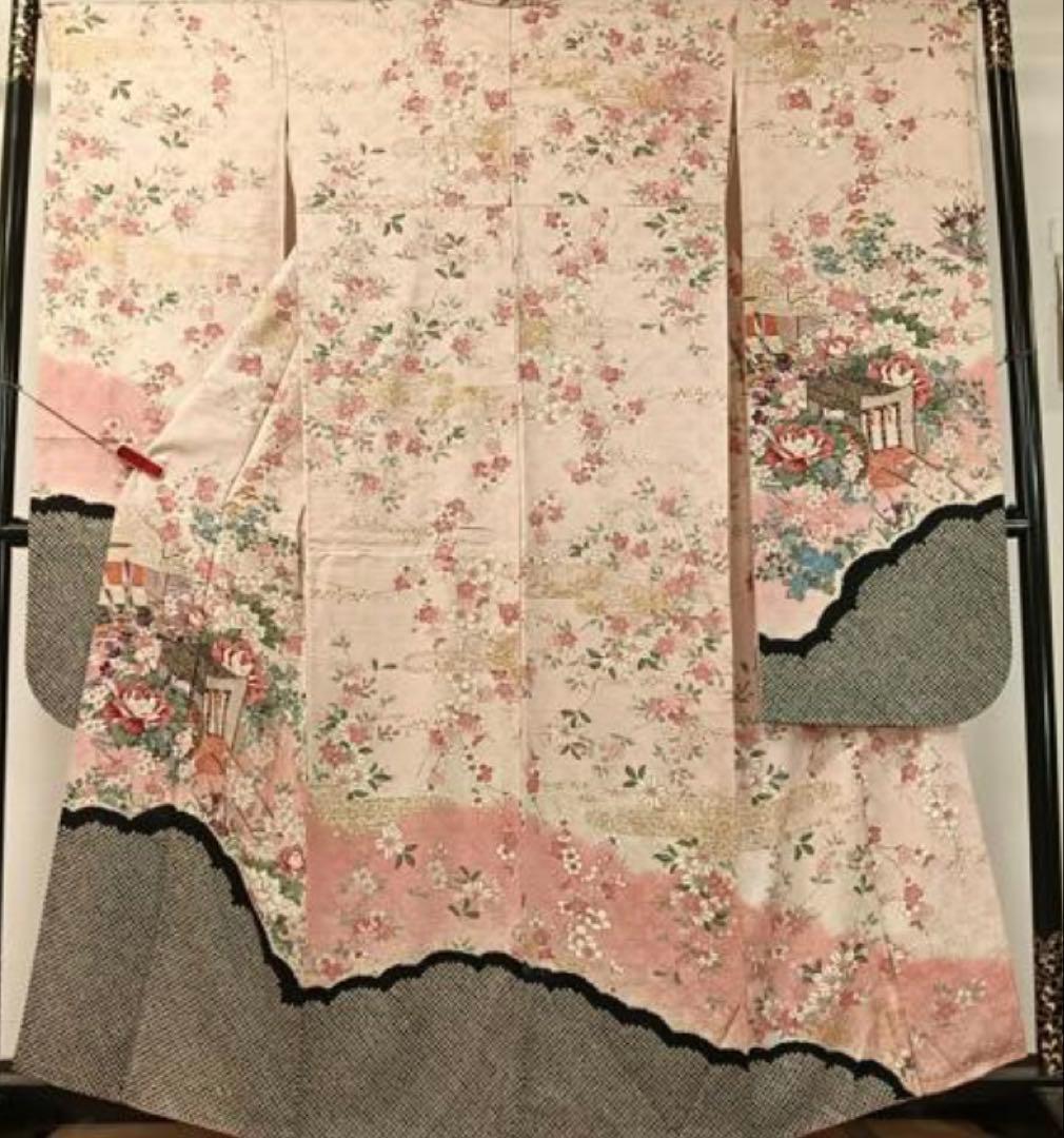 振袖 フルセット6点サイズM 絞り　御所車花文　暈し染め　金彩　正絹