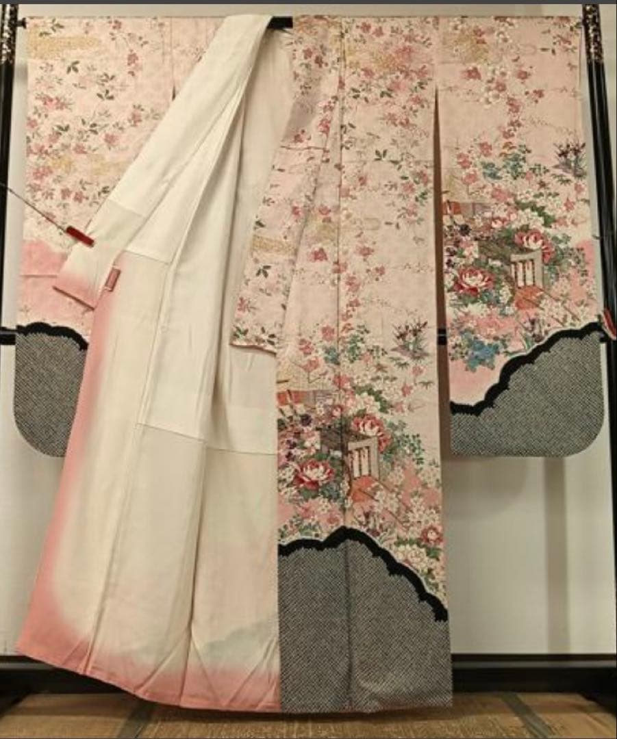 振袖 フルセット6点サイズM 絞り　御所車花文　暈し染め　金彩　正絹