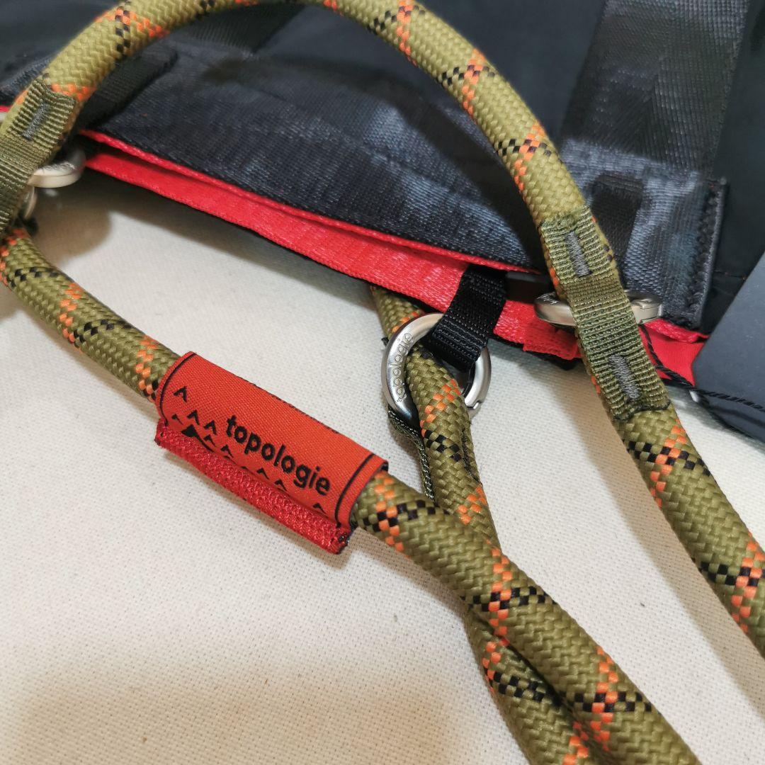 Topologie ミニ トートバッグ レッド 赤いナイロンショルダーバッグ