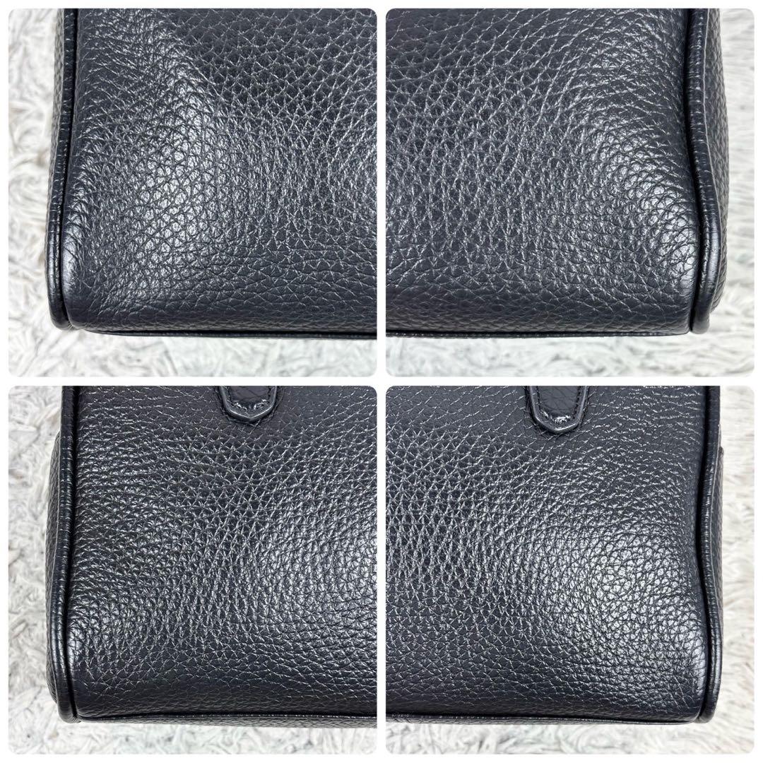 極美品 FURLA レザー トートバッグ シリ 肩掛け ロゴ金具 ファスナー 黒