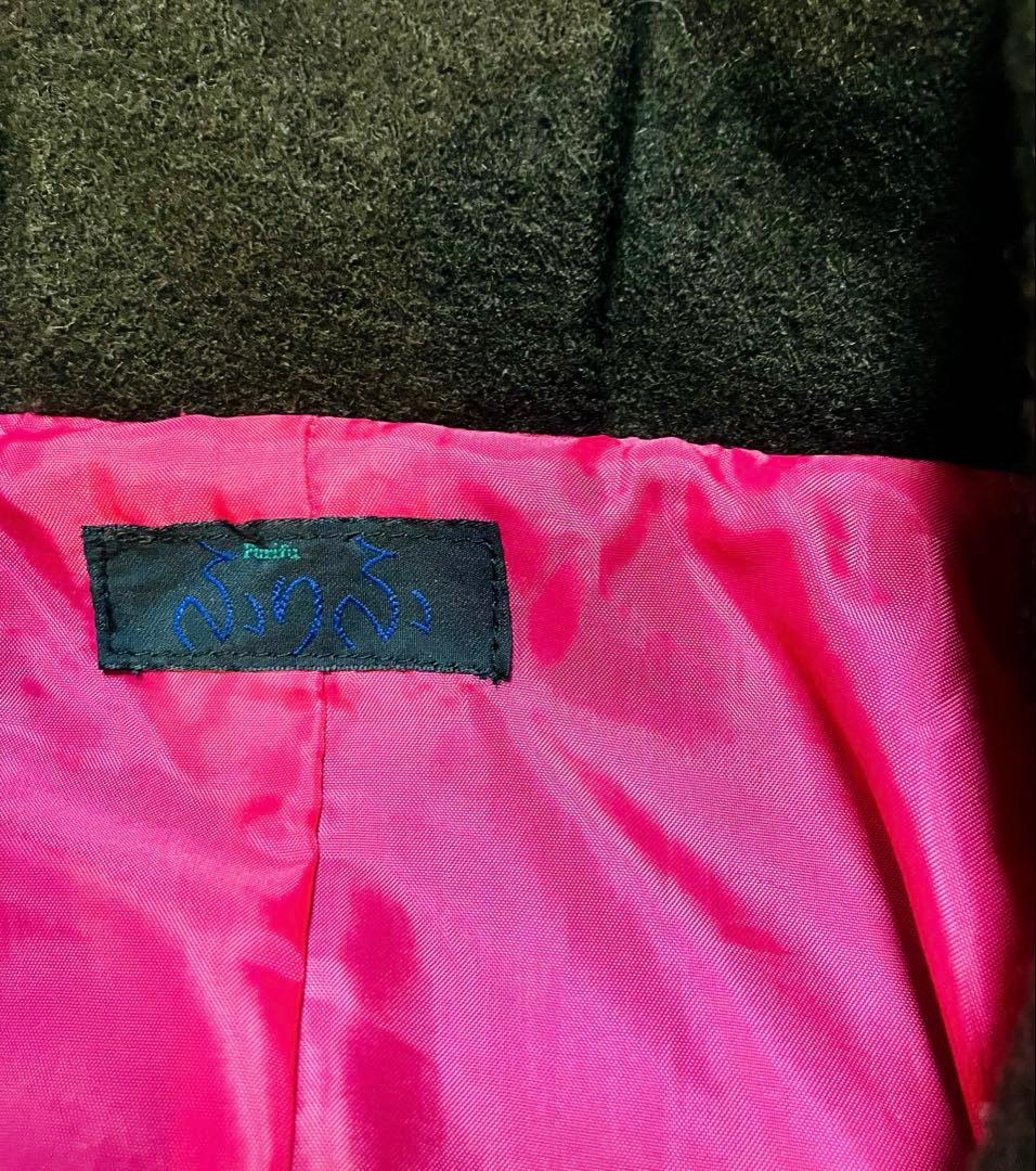 美品☆ふりふ ダークブラウン ウール ポンチョ 和装にも M（フリーサイズ）