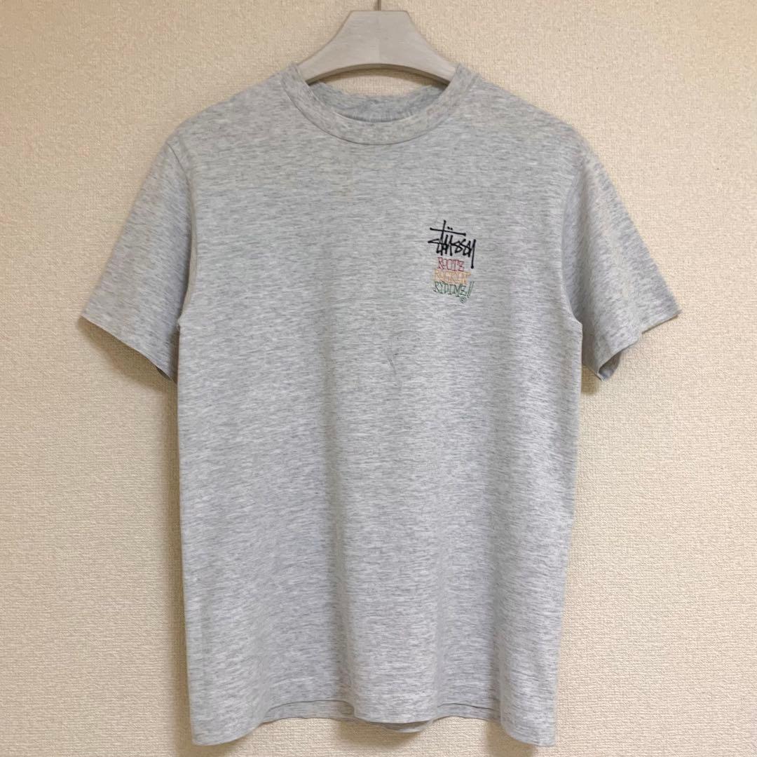 80s 後期 STUSSY 黒タグ USA製 ラスタ シャドーマン NIKE M