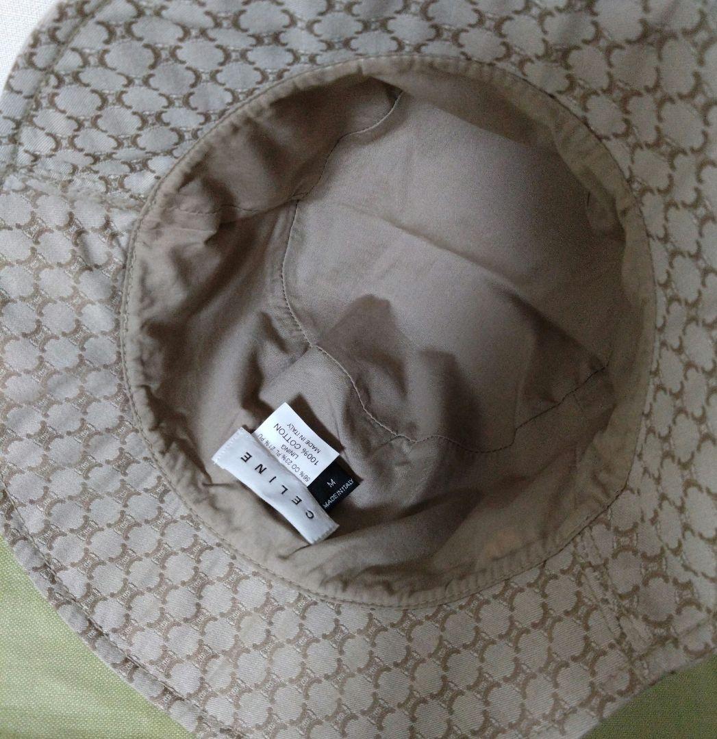 セリーヌ　バケットハット　Ｍサイズ　ベージュ　総柄　イタリア製