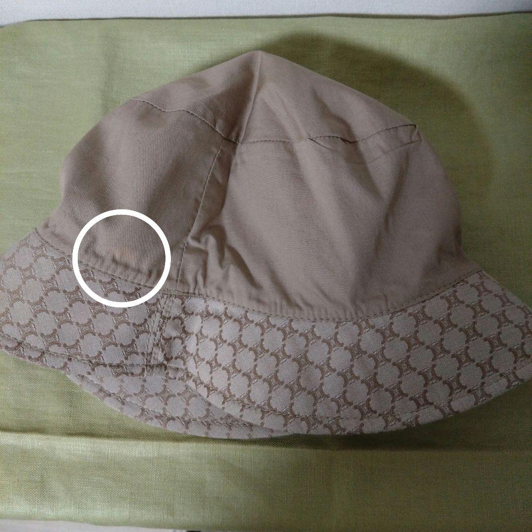 セリーヌ　バケットハット　Ｍサイズ　ベージュ　総柄　イタリア製