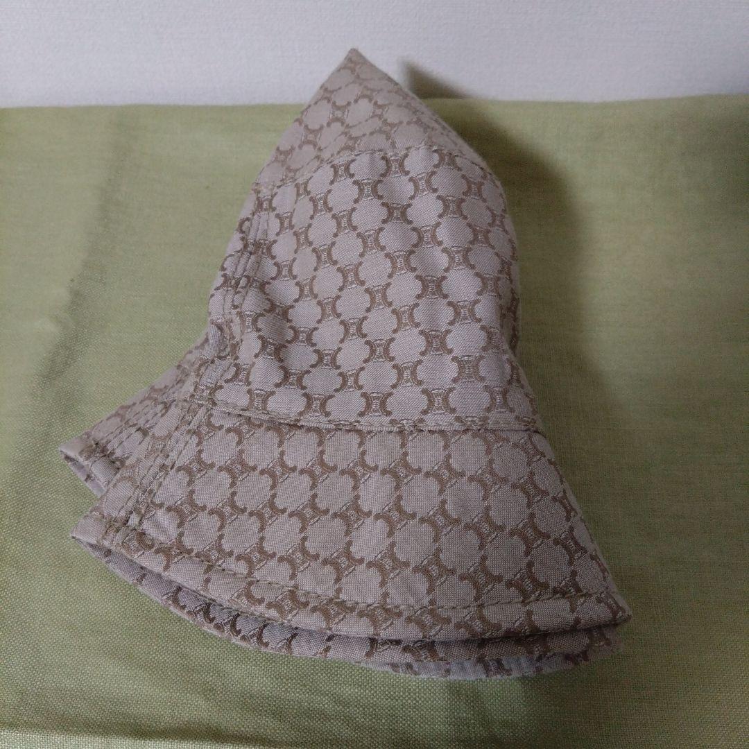 セリーヌ　バケットハット　Ｍサイズ　ベージュ　総柄　イタリア製