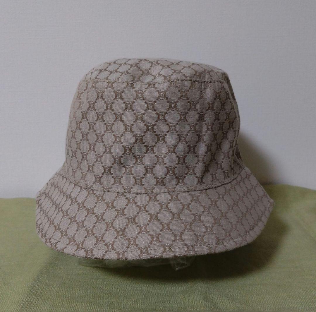 セリーヌ　バケットハット　Ｍサイズ　ベージュ　総柄　イタリア製