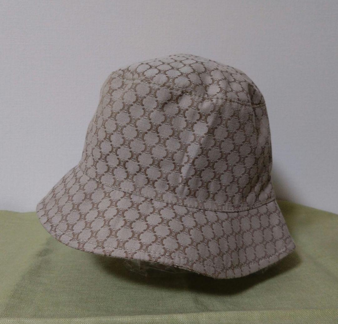 セリーヌ　バケットハット　Ｍサイズ　ベージュ　総柄　イタリア製