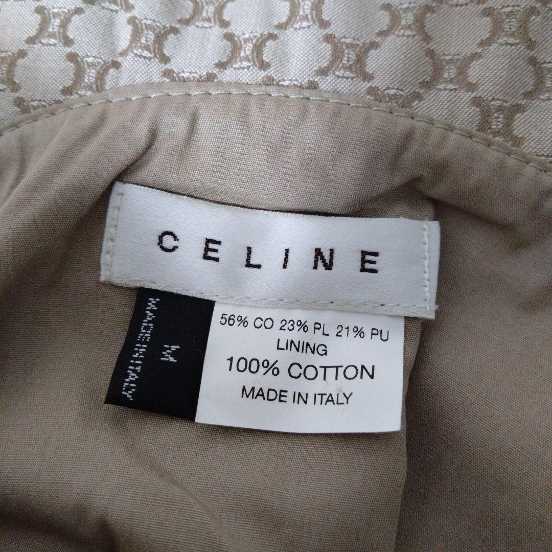 セリーヌ　バケットハット　Ｍサイズ　ベージュ　総柄　イタリア製